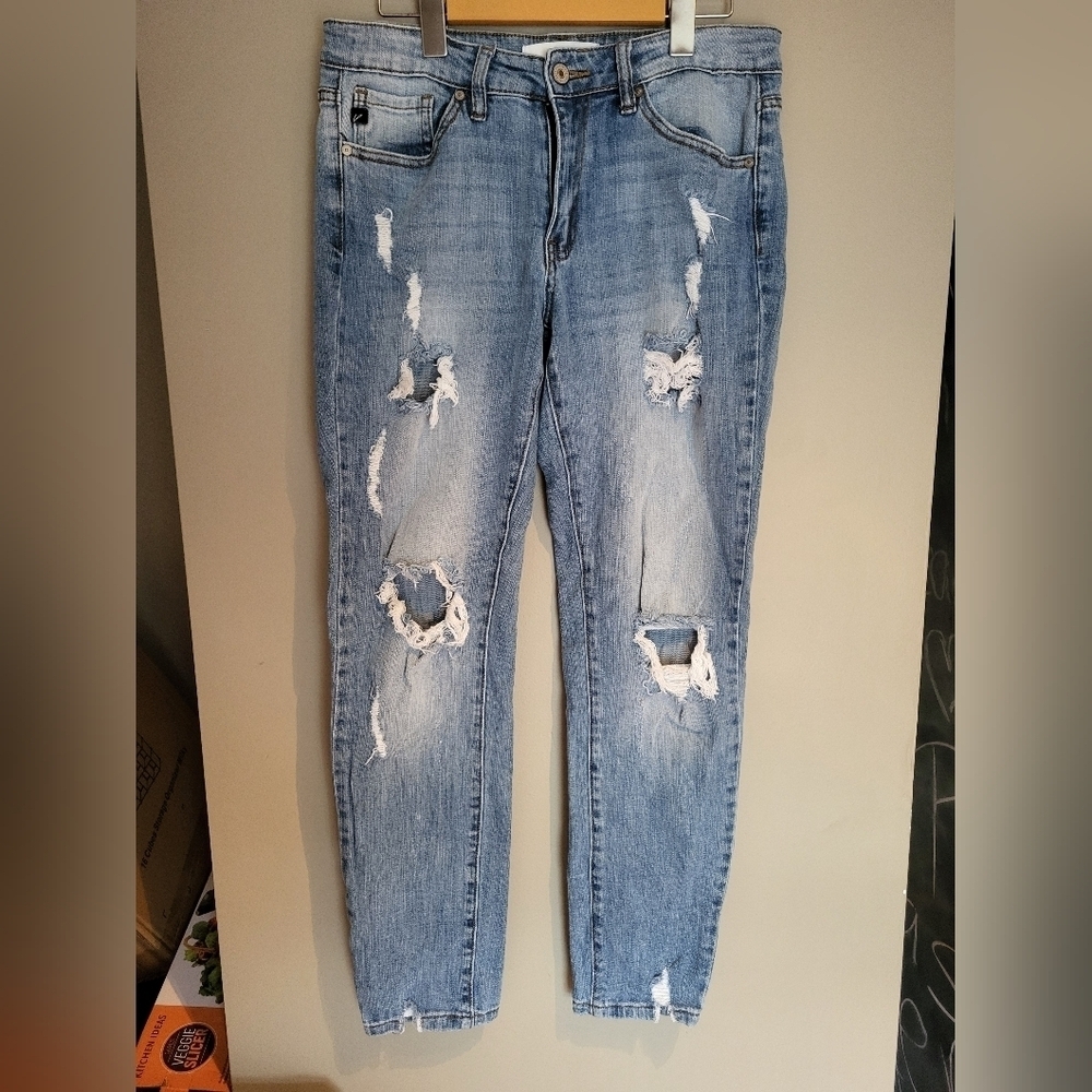 KanCan Blue Straight Jeans Classic Style, Size 9 (30)